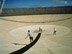 Playing catch on the dish.